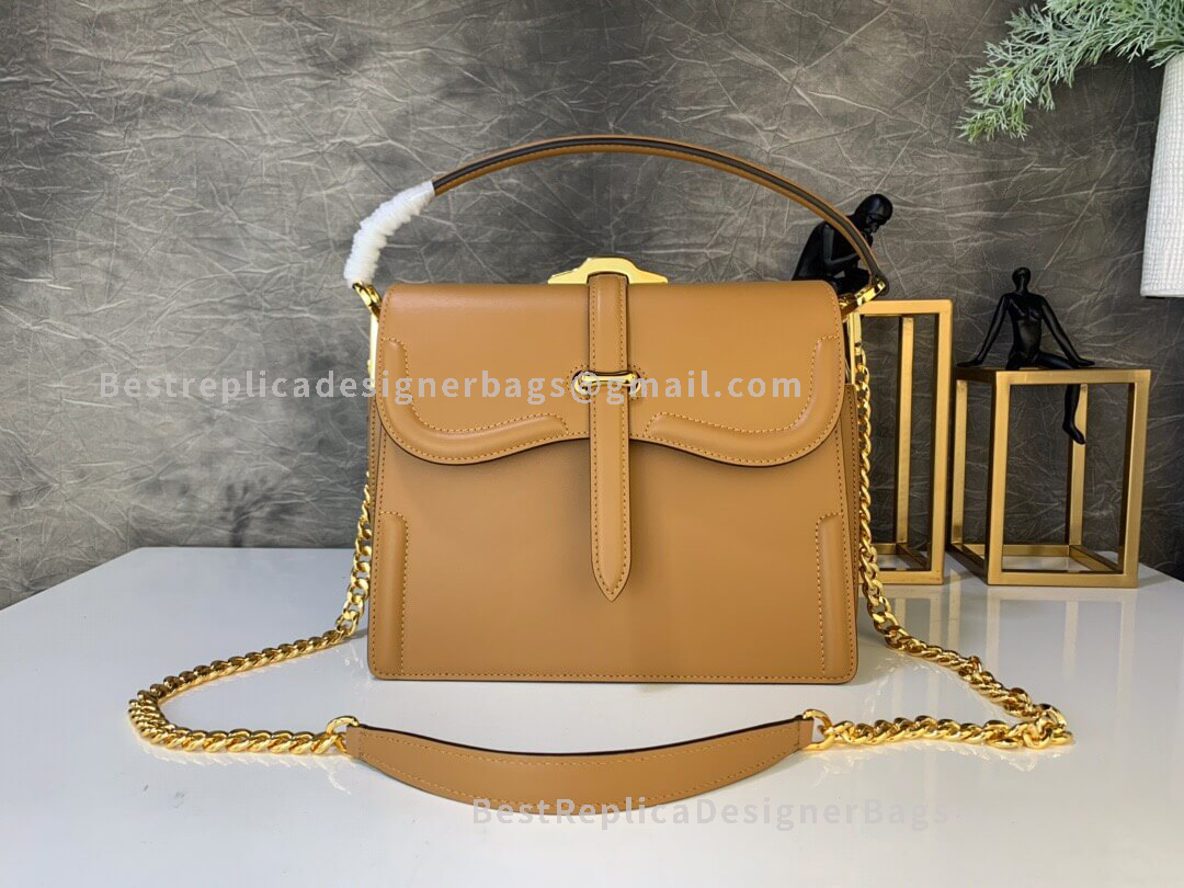 Prada Sidonie Brown Leather Handbag GHW 004